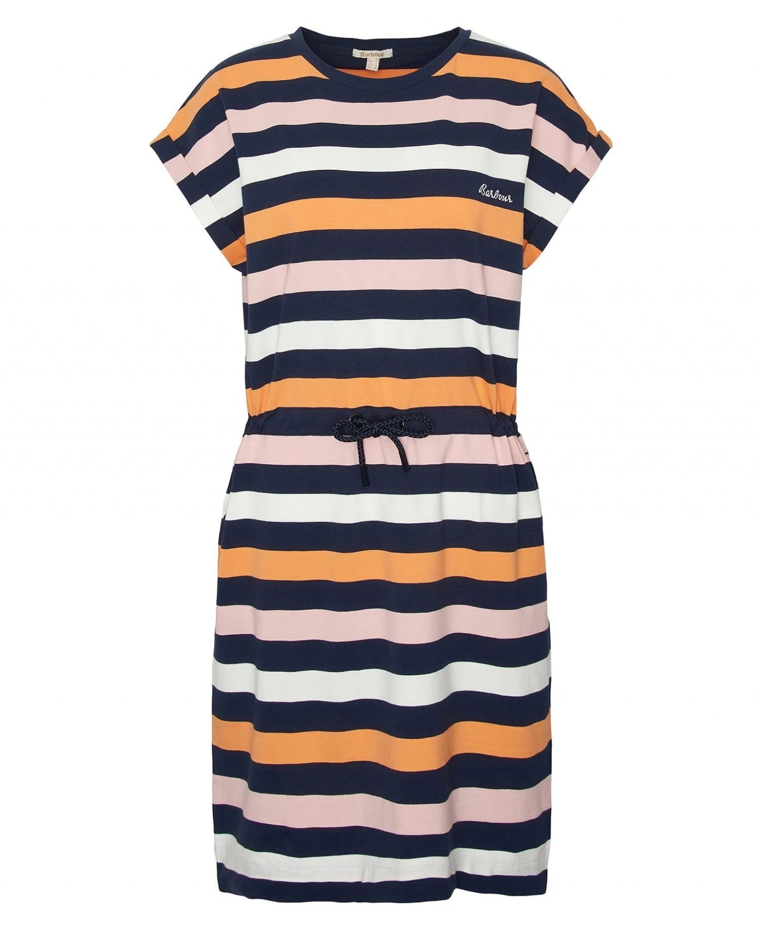 Barbour Marloes Stripe Dress Navy Apricot