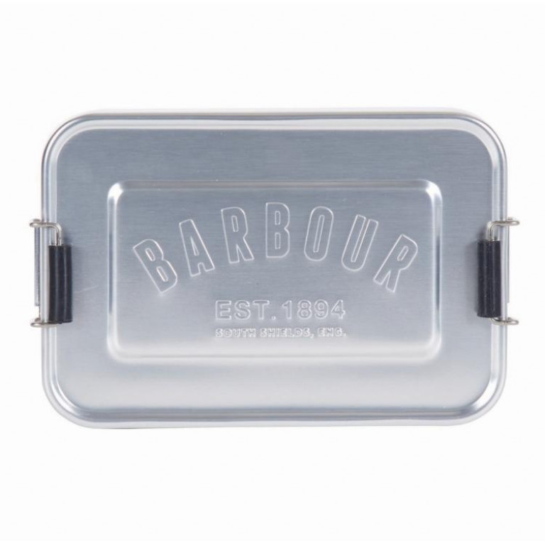 Barbour Aluminium Lunch Tin Silver
