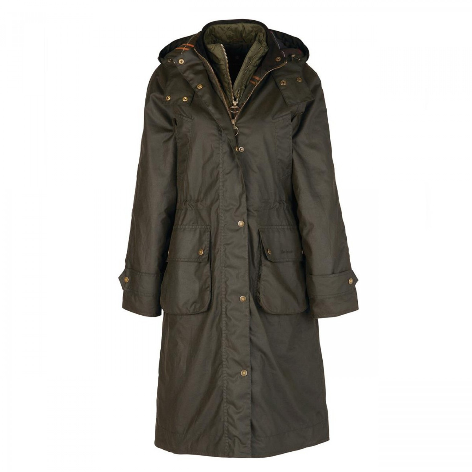 Barbour Long Cannich Wax Olive